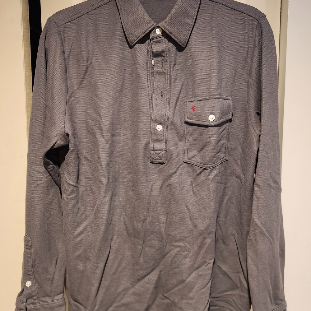 Criquet Gray Casual Button Down Shirt - Men's medium